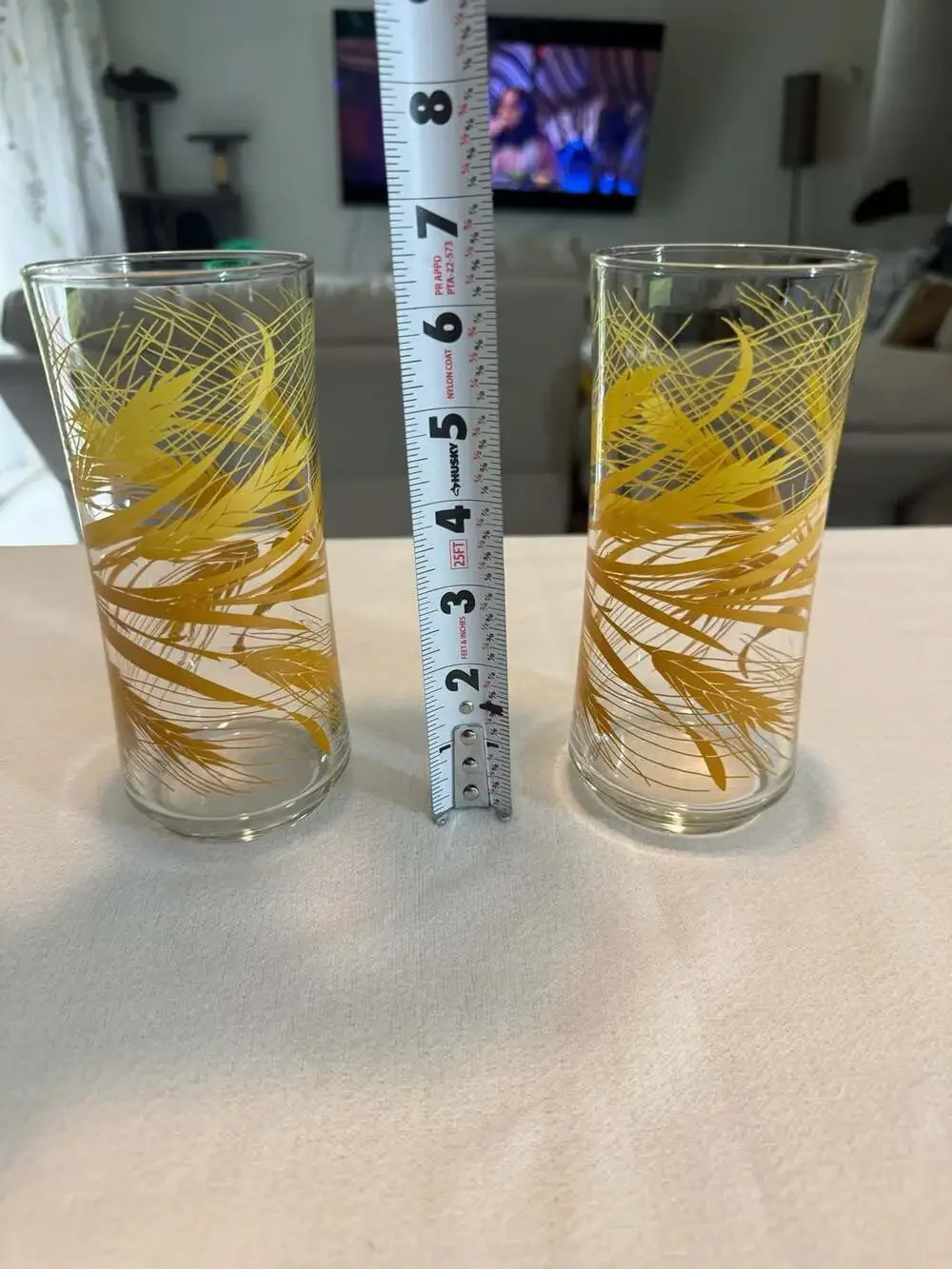 Pair of Vintage Libbey Golden Wheat Iced Tea Glasses